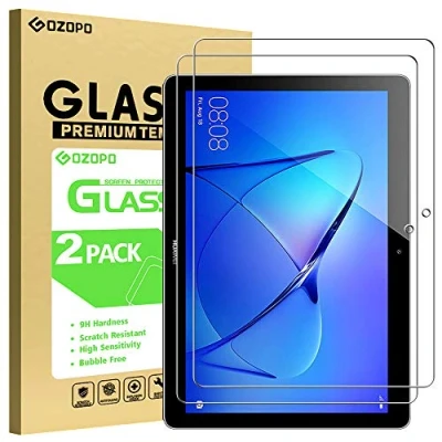 Image of GOZOPO [2 Pack] Screen Protector for Huawei MediaPad T3 10 (9.6&quot;) [2.5D Edge] 9.6&quot; Tempered Glass Film [Scratch Resistant] [Bubble Free]