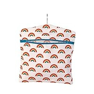 Image of Beldray LA081544EU7 Peg Bag Rainbow Print With Washing Line Hanger, Pegs Storage Sack, Holds Up To 50 Pegs, Clothespin Holder Pouch, Reusable Hanging For Laundry Lines, Multicoloured Pattern