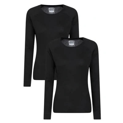 Image of Mountain Warehouse Talus Womens Long Sleeves Baselayer Top Thermal Underwear, Lightweight Ladies Tee Shirt, Breathable, Easy Care for Black Women&#039;s Size 10