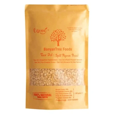 Image of BanyanTree Foods Toor Dal (Split Pigeon Peas) 500g All Natural, Indian Origin Unpolished Vegan Non GMO No Salt or fillers