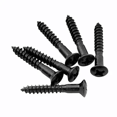 Image of Musiclily Ultra 3.5x25mm Stainless Steel Countersunk Mounting Screws for Electric Guitar Bass Bridge or Strap Button, Black (Set of 6)