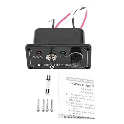 Image of Switch Panel, Panel with Fuse Alarm, 12V DC LED Indicator Bilge Pump Manual/Off/Auto for Boat Marine