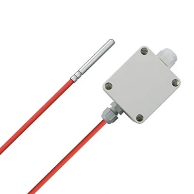 Image of iOVEO 213HS02202 Temperature Measuring Converter in Housing with Silicone Connection Cable incl. PT1000 Sensor, Active Output, Adjustable Range, 2 metres