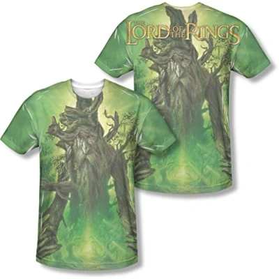 Image of Lord Of The Rings Mens Treebeard (Front/Back Print) T Shirt, Large, White