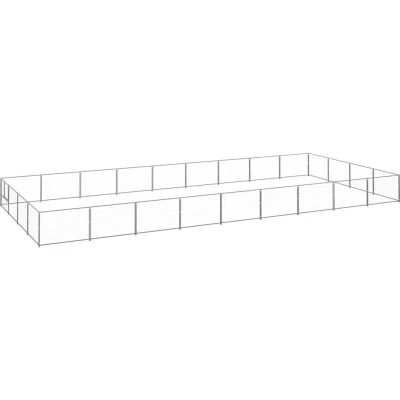 Image of vidaXL Dog Kennel Silver 36 m² Steel