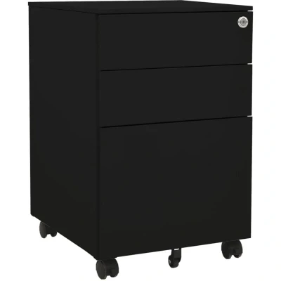 Image of vidaXL Mobile File Cabinet Black 39x45x60 cm Steel