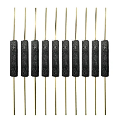 Image of Gebildet 10pcs Plastic Reed Switch Contact,Magnet Near Connect Circuit, Magnet Away Break Magnetic Induction (3mm*14mm)