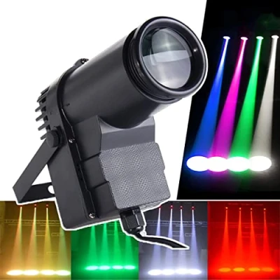 Image of SATSAT DMX512 Stage Spotlight, RGBW 4 in 1 LED Pinspot Light Light, 10W Disco Effect DJ Party Holiday Dance Bar Xmas Lighting Effect,Black