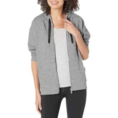 Image of Calvin Klein Performance Women&#039;s Eco French Terry Hoodie Hooded Sweatshirt, Black Heather, Large