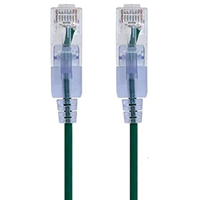 Image of Monoprice Cat6A Ethernet Patch Cable 10 Feet Green (10 Pack) Snagless RJ45 550Mhz UTP Pure Bare Copper Wire 10G 30AWG SlimRun Series