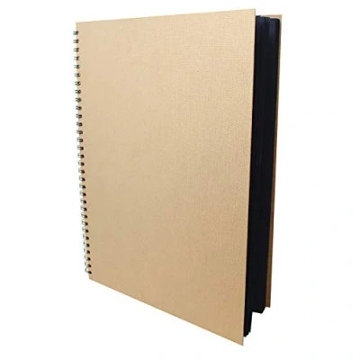 Image of Artway Enviro Spiral Bound A3 Black Card Sketchbook Portrait 60 Sides/30 Pages of Recycled 270gsm 100%