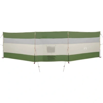 Image of vidaxl camping windbreak portable waterproof windbreaker 508x130 cm (green) outdoor beach tent barrier with lightweight design and storage pocket polyester pu coating easy setup takedown