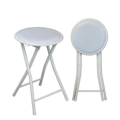 Image of Harbour Housewares Padded Folding Stools White Pack of 4