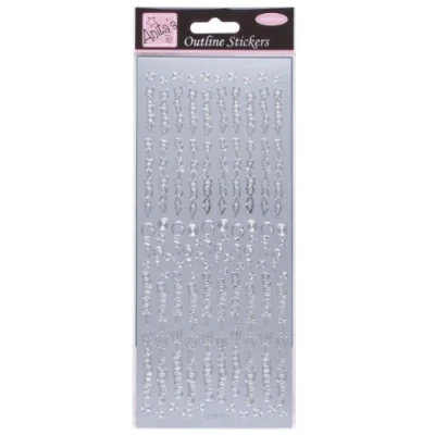 Image of Anitas Outline Stickers, Birthday Best Wishes, Silver, For Scrapbooking, Card Making, Kids Play, Homework, Art, Craft, Embelish, Decorative, Paper, Card, Glass, Metal, Plastic, Foam