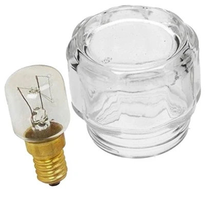 Image of SPARES2GO Glass Lamp Lens Cover + 25w Light Bulb for Bosch Oven/Cooker Fitment List A