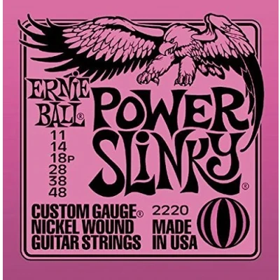 Image of Ernie Ball Power Slinky Electric Guitar Strings 11 48 includes 6 free plectrums