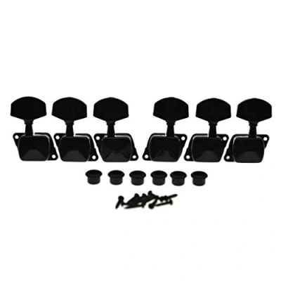 Image of KAISH 3x3 Semi Closed Guitar Tuning Keys Tuners Machine Heads for Acoustic or Electric Guitars Black