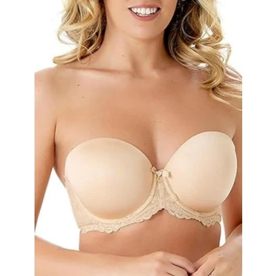 Image of Gossard Womens Superboost Lace Strapless Bra, Beige, 36F UK
