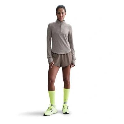 Image of Nike Performance Swift TOP Long sleeved top, Women&#039;s, Size: Medium, Mink brown/ironstone/reflective silver
