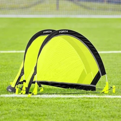 Image of FORZA Flash Pop Up Football Goals [Pair] Kids for the Garden Mini Quick &amp; Easy Portable [2.5ft, 4ft 6ft] (2.5ft [Pair])