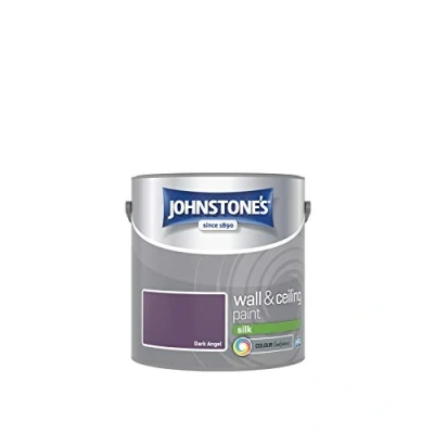 Image of Johnstone&#039;s Wall &amp; Ceiling Paint Dark Angel Silk Finish Emulsion Fantastic Coverage Easy to Apply Dry in 1 2 Hours 12m2 per Litre 2.5L
