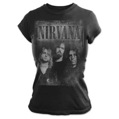 Image of Nirvana Faded Faces Skinny Fit T Shirt L Black