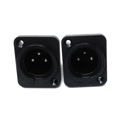 Image of DRUT 3 Pin XLR Male Chassis Mount Socket Plastic Panel Jack for Audio, Microphone, Studio, DJ Mixer and Speaker Connections, Solder Terminals (2)