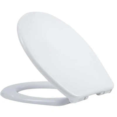 Image of Soft Close Toilet Seat Cover Loo Quick Release to Easy Cleaning Durable Plastic Material Installation with Dual Fixing &amp; Adjustable Hinges Standard Size WC White