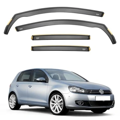 Image of iSpeed Wind Deflectors For Volkswagen VW Golf mk6 2008 2012 5 Door Hatchback 4pc Set Keep Your Car Ventilated In Rain Reduce Turbulence Tinted Channel