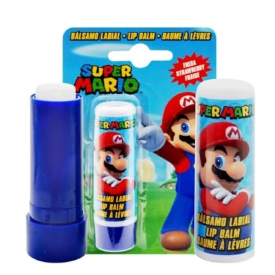 Image of Super Mario Strawberry Flavour Kids Lip Balm with Moisturising, Hydrating and Nourishing Formula for Boys Girls, 4g