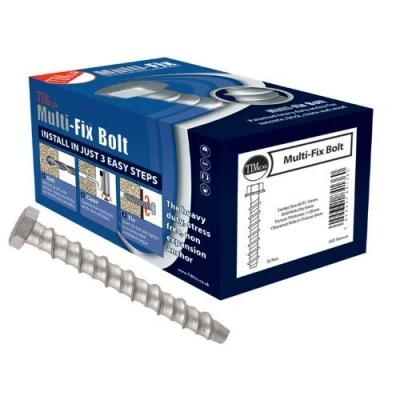 Image of 6 X 100mm Timco Multi Fix Hex Thunderbolt Concrete Screws (Box 100)