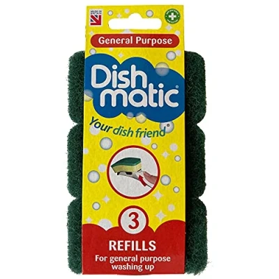 Image of Dishmatic Spare Heads Green HD 3pk, White, One Size