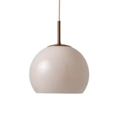 Image of FRANDSEN hanging light Ball, sand grey, Ø 18 cm, glass