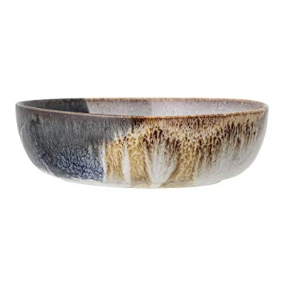 Image of Bloomingville Jules Serving Bowl Natural Grey Brown Blue Ceramic