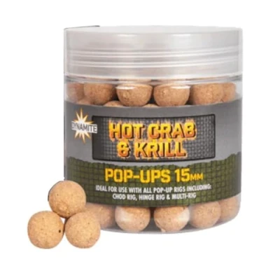 Image of Dynamite Baits Hot Crab &amp; Krill Pop ups (15mm)