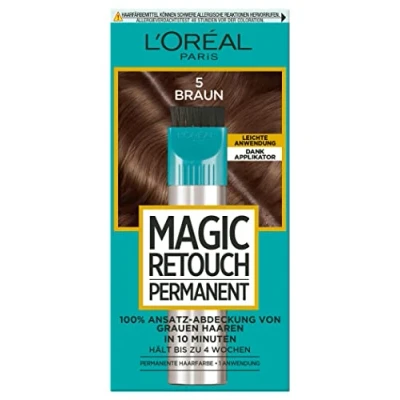 Image of L&#039;Oréal Paris Root Cover for Concealing Grey Hair, Long Lasting Hair Concealer, Magic Retouch Permanent, No. 5 Brown, 1 Piece