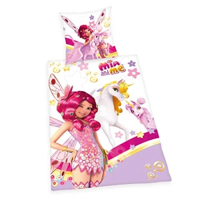 Image of Herding Mia &amp; Me bedding set, Reversible motif, Pillow case 80 x cm, Duvet cover 135 200 Cotton/Renforcé, Multicoloured