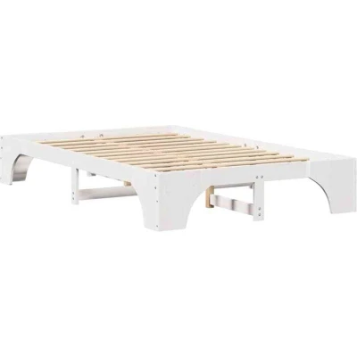 Image of vidaXL Bed Frame White Solid wood 120 x 190 cm Rectangular