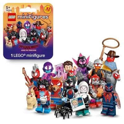 Image of LEGO Minifigures Spider Man: Across the Verse Get 1 of 12 Collectible Toys with Accessories Characters incl. Miles Morales Gift for 5+ Year Old Boys &amp; Girls Mystery Box 71050