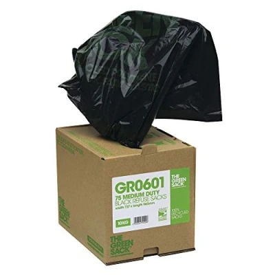 Image of Compactor Sack in Dispenser, Black, Pack of 40