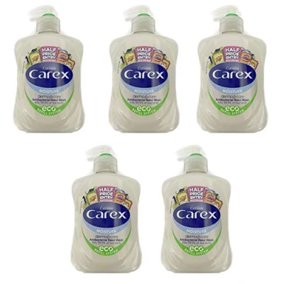 Image of 5 x Carex Moisture Plus Antibacterial Handwash 333ml (label 250ml)
