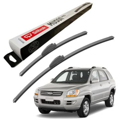 Image of Silbak Windscreen Wipers, for KIA SPORTAGE (09/2004 05/2010) Wiper Blades, 600mm/400mm