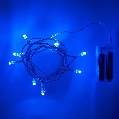 Image of Battery Operated Fairy Lights with 10 Blue LEDs by eBuzz (Blue)
