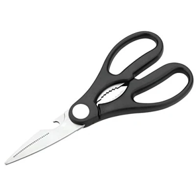 Image of Chef Aid Kitchen Shears Heavy Duty Design With Sturdy Stainless Steel Blades For Cutting Of Poultry, Meat, And Vegetables. Built In Nutcracker Bottle Opener. Soft Grip Handles. Easy To Clean
