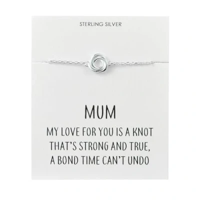 Image of Philip Jones Sterling Silver Mum Quote Knot Bracelet
