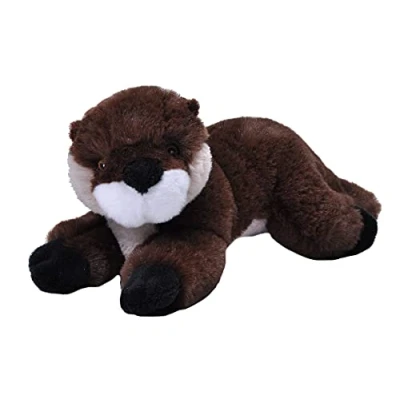 Image of Wild Republic EcoKins Mini River Otter Stuffed Animal 8 inch, Eco Friendly Gifts for Kids, Plush Toy, Handcrafted Using 7 Recycled Plastic Water Bottles