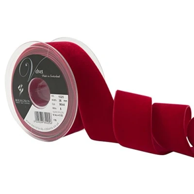 Image of Berisfords Velvet Ribbon, Scarlet, 10.2 x 4.5 cm