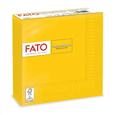 Image of FATO Paper Napkins 2 Ply Yellow, 50 Pieces, 33 x cm
