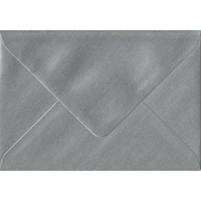 Image of Metallic Silver C6 114mm x 162mm Gummed Coloured A6 Card Envelopes 100gsm (Pack of 100)