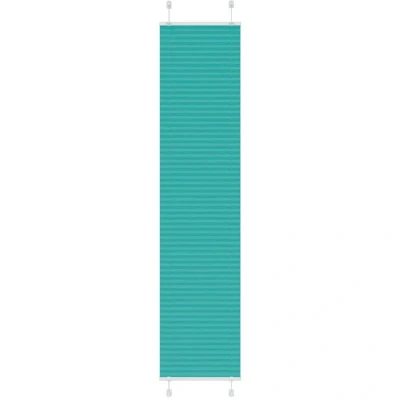 Image of vidaXL Pleated Blind Petrol Green 40x200 cm Fabric Width 39.4 Polyester